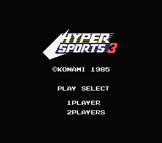 Hyper Sports 3 title screen for MSX